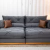Sofá Retrátil Reclinável  Gran Bello 2.90M Veludo Cinza - D33 e Molas Ensacadas - Image 3