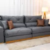 Sofá Retrátil Reclinável  Gran Bello 2.90M Veludo Cinza - D33 e Molas Ensacadas - Image 4