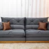 Sofá Retrátil Reclinável  Gran Bello 2.90M Veludo Cinza - D33 e Molas Ensacadas - Image 5