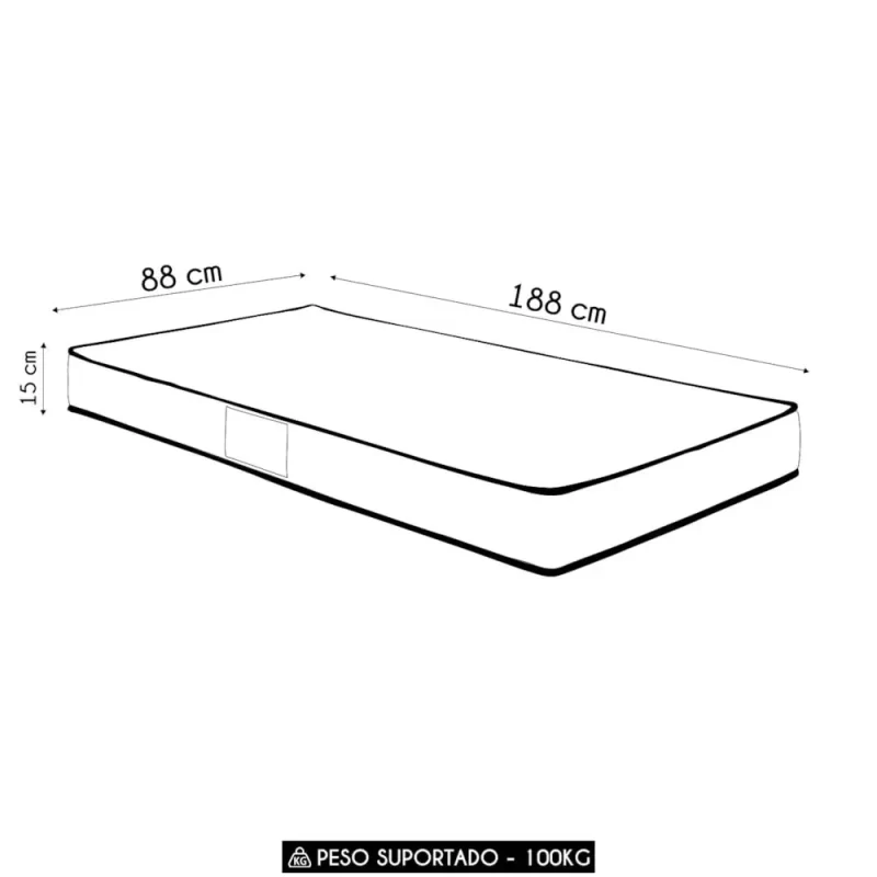 Colchão Gazin Espuma Dream D33 Solteiro 1,88x0,88x0,15 - Gazin - Image 4
