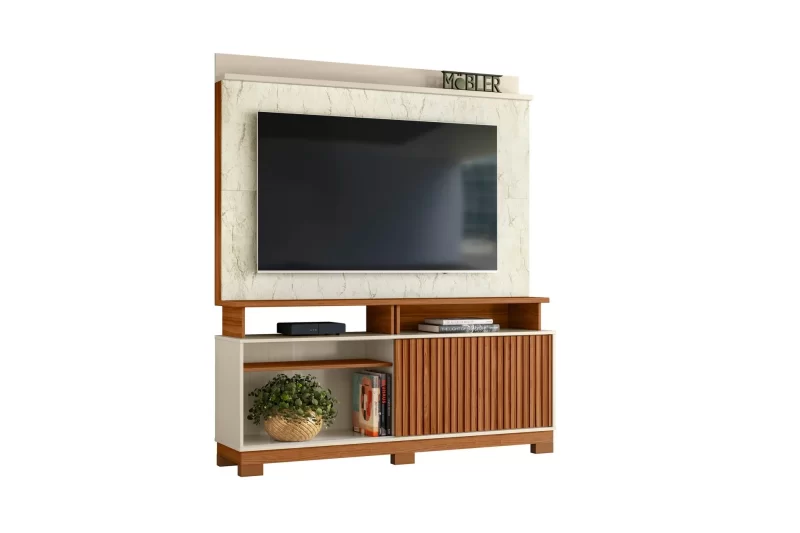 Home Dallas Larg. 1,60M Cinamomo Mel/Off/Carrara 65" - Mobler - Image 3