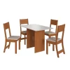 Mesa Karla Larg. 1,08M c/4 Cadeiras Freijo/Off - Indekes - Image 2