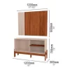 Rack e Painel Wood Larg. 1,20m Pérola Metalizada/Cinamomo Mel - Mobler - Image 2