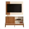 Rack e Painel Wood Larg. 1,20m Pérola Metalizada/Cinamomo Mel - Mobler - Image 4