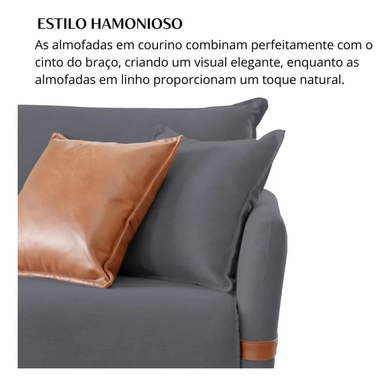 Sofá Living Canela Larg 2,25M - Lufer - Image 9