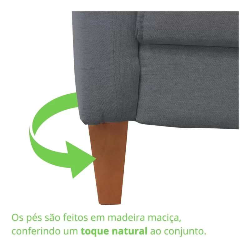 Sofá Living Canela Larg 2,25M - Lufer - Image 10