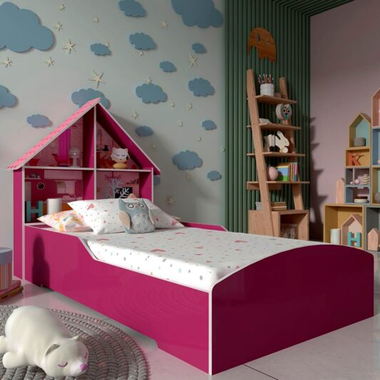 Cama Infantil Casinha Pink Ploc MDF - Gelius