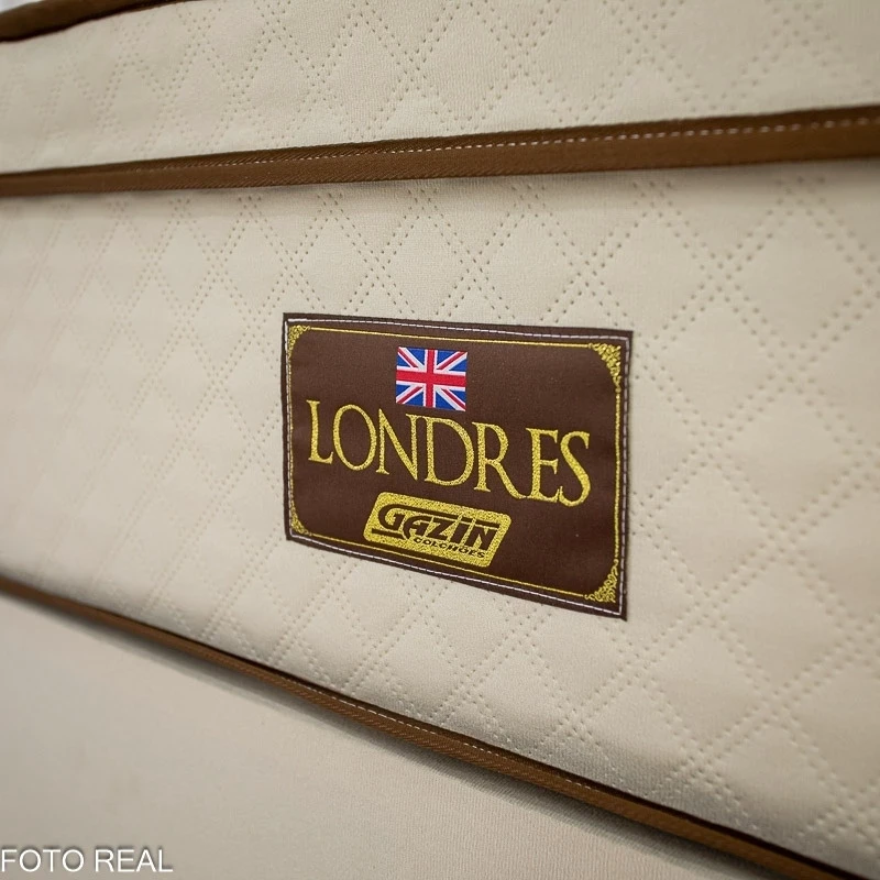 Box Casal Universal Liso Bege + Colchão Casal Londres 138x188x72 Molas Pocket Ensacadas BlueWave - Gazin - Imagem 2