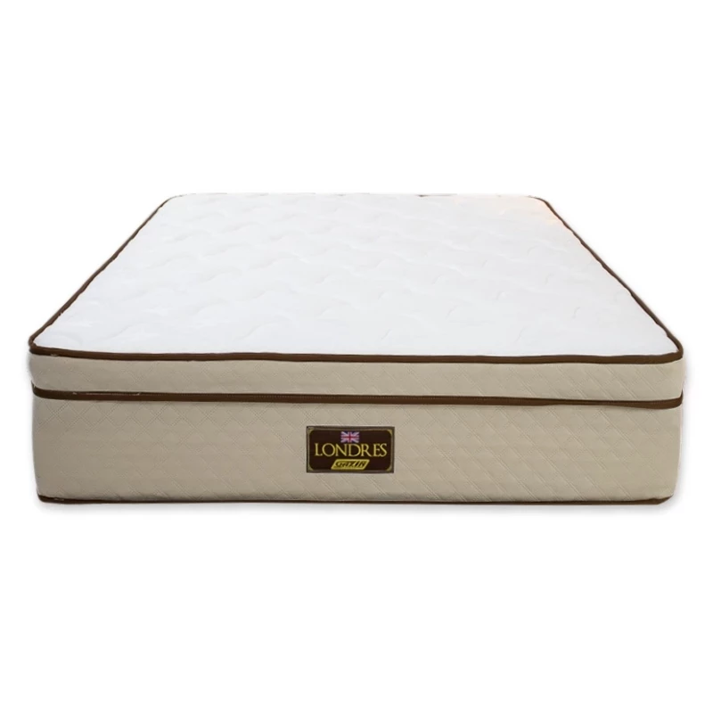 Box Casal Universal Liso Bege + Colchão Casal Londres 138x188x72 Molas Pocket Ensacadas BlueWave - Gazin - Imagem 4