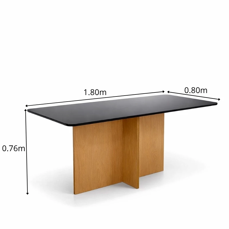 Mesa de Jantar Moscou 160x80 Vidro Preto/Base Cinamomo + 6 Cad. Londres Veludo Chumbo Madeira Minas Plac - Entregue Montada - Imagem 2
