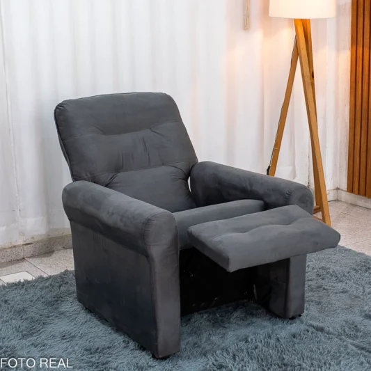 Poltrona Reclinável Clio MX-24 Veludo Chumbo 250