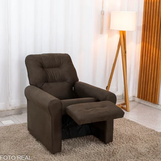 Poltrona Reclinável Clio MX-24 Veludo Marrom 256