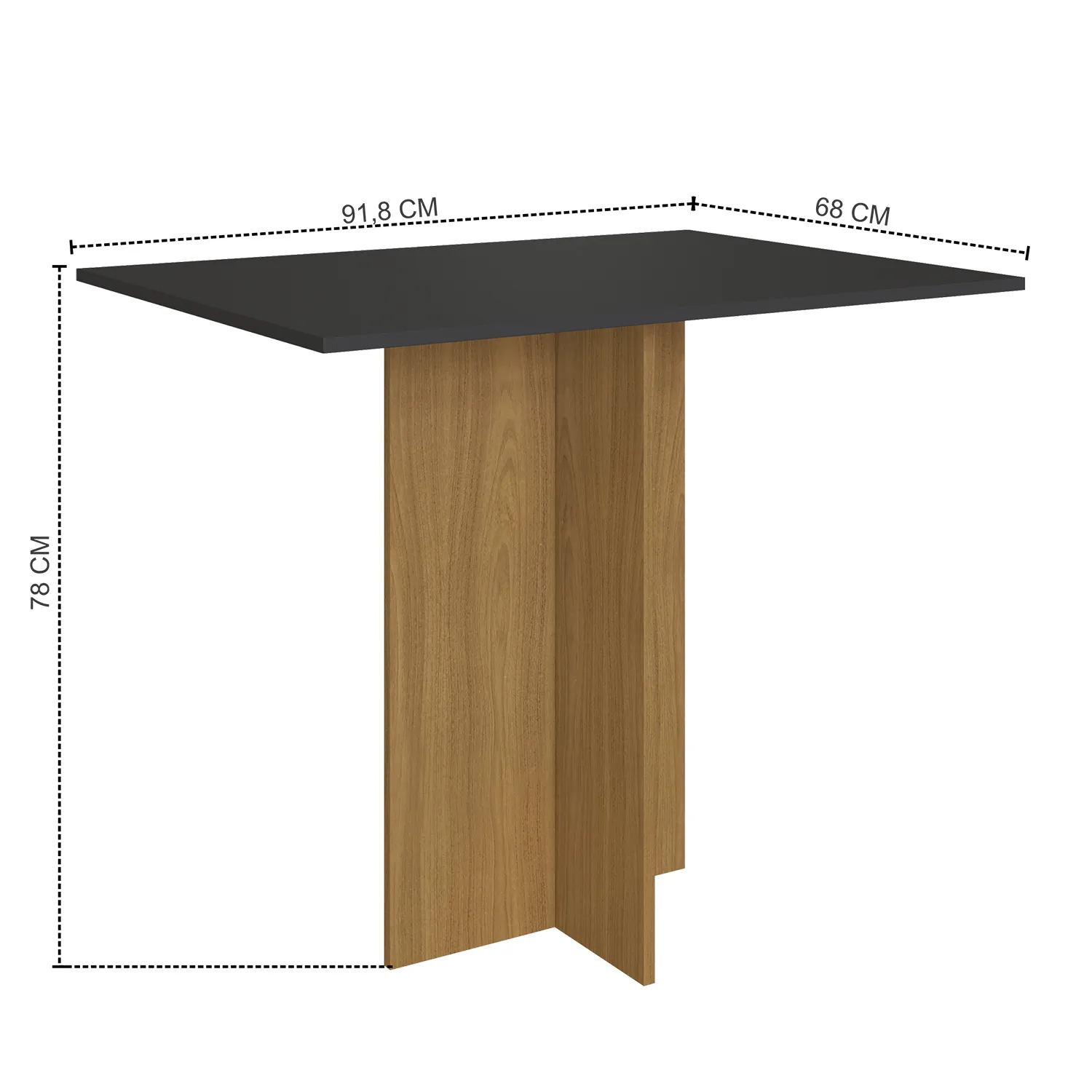 Conjunto Mesa Talita Freijo/Chumbo c/4 cadeiras Tec. Preto - Indekes - Imagem 3