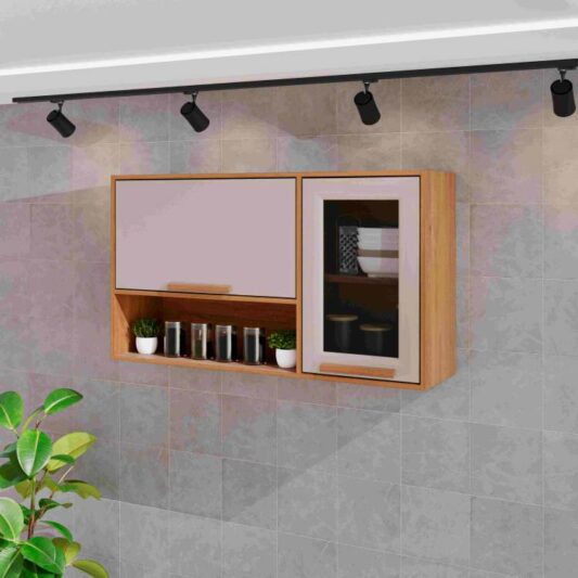 Aéreo Basculante Cozinha Florida 1,20M 2P Vidro Fume - Salleto