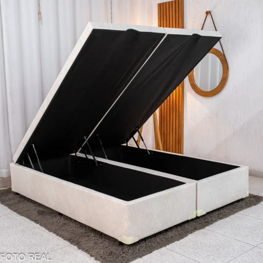 Base Box Baú Queen Bipartido Prime Confort 158x198x45 Linhão Palha Blindado - Issacar