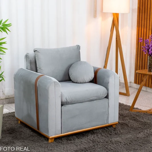 Poltrona Kievi Veludo Prata A38