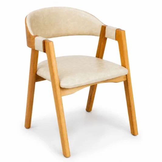 Cadeira Gaia Corino Creme 307 - Prensar