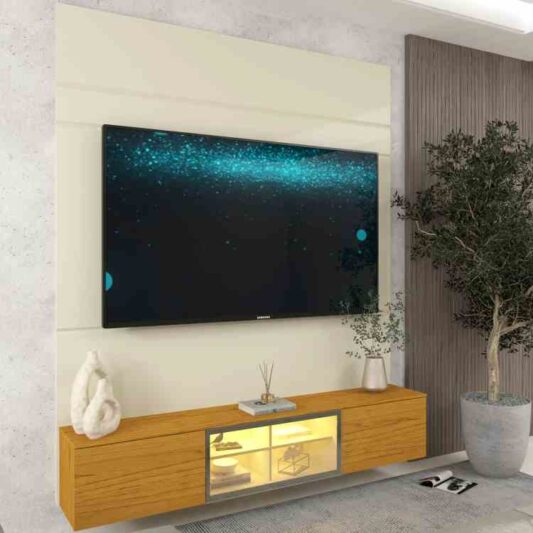 Home Luminare Reflecta 1,53m com LED Off White/Naturale 3V - Gelius