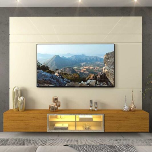 Home Luminare Reflecta 2,17m com LED Off White/Naturale 3V - Gelius