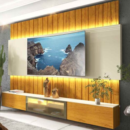 Home Suspenso Soberano Ripado Larg. 2.30m C/LED - Gelius